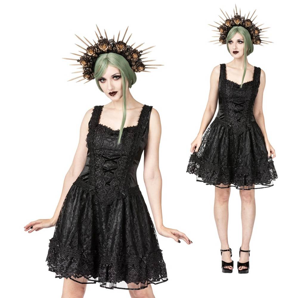 Sinister - 1324 Mini jurk - Zwart